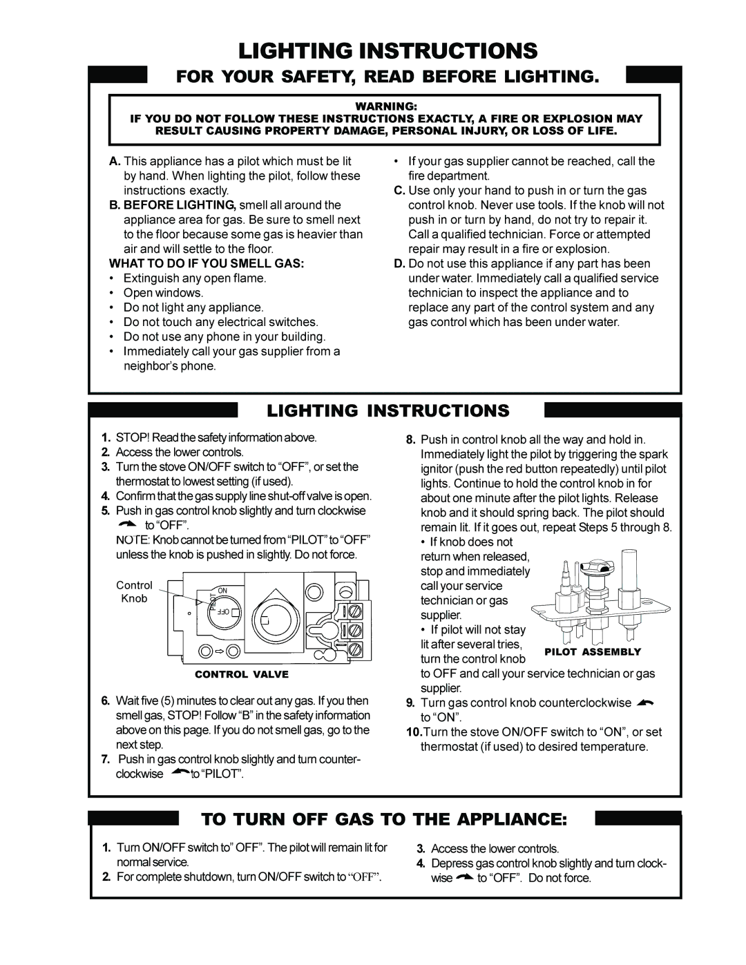 Jotul GF 3 BV manual Lighting Instructions 