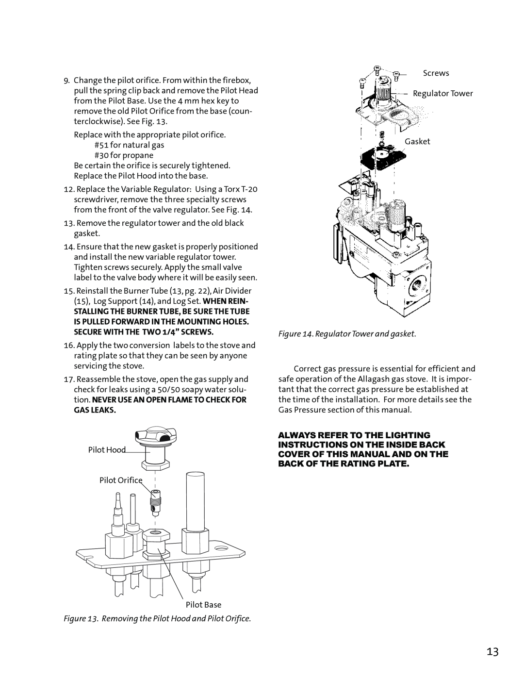 Jotul GF3 DVII manual Gas Leaks 