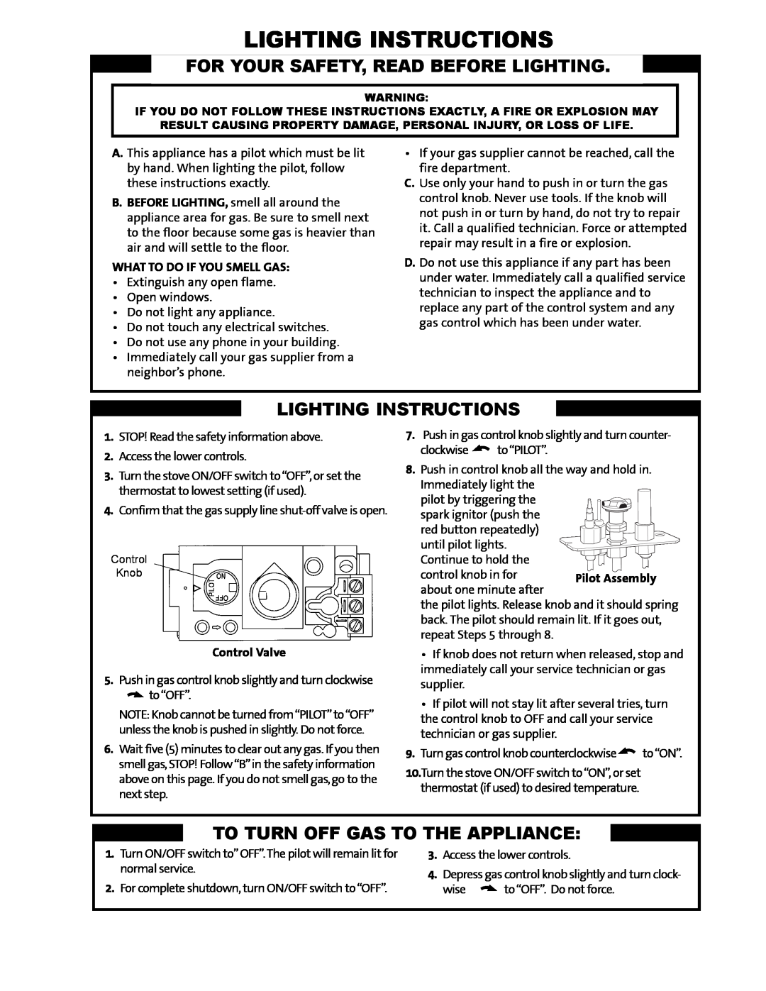 Jotul GI 425 DV manual Lighting Instructions, For Your Safety, Read Before Lighting, To Turn Off Gas To The Appliance 