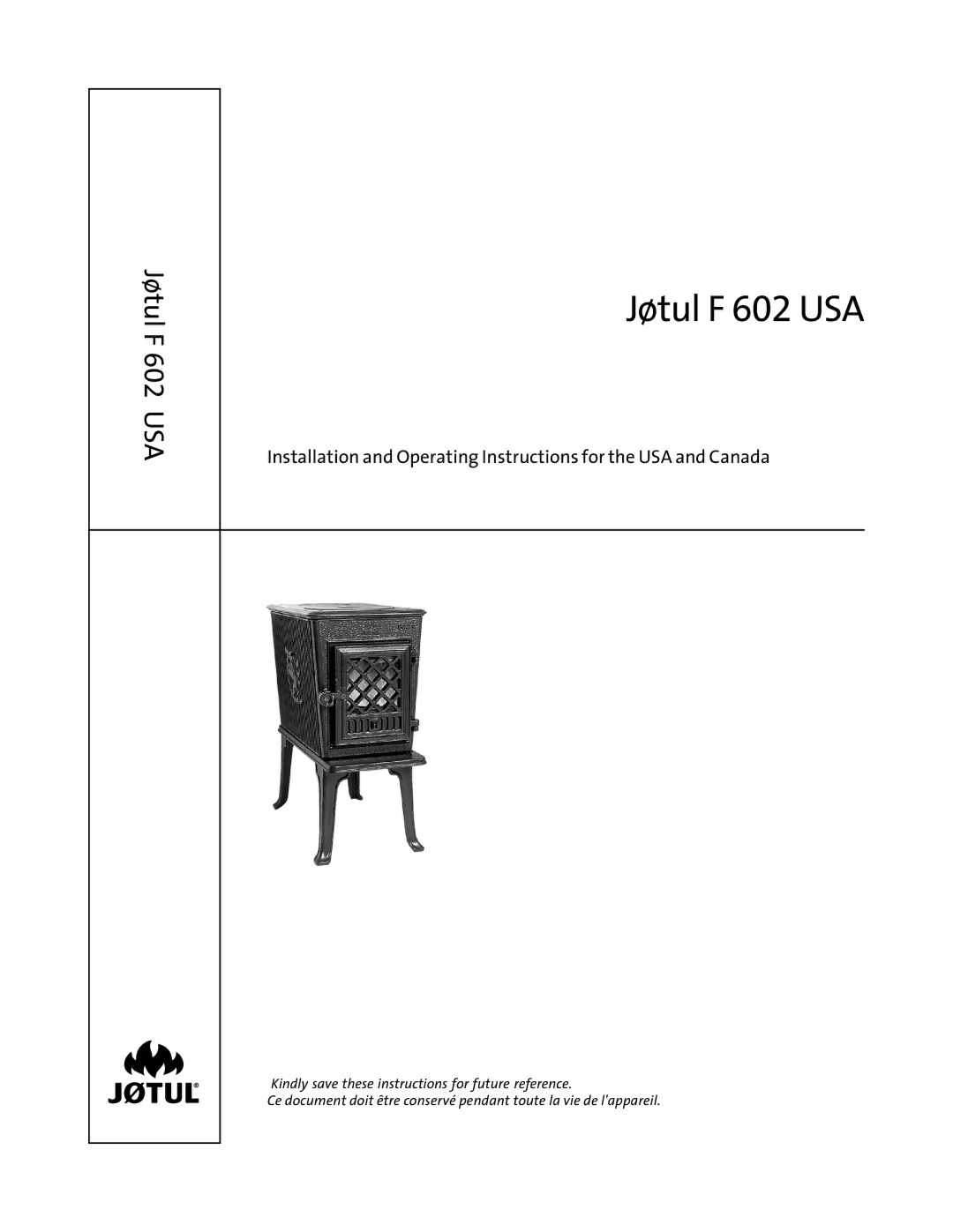 Jotul Wood Stove manual Jøtul F 602 USA 