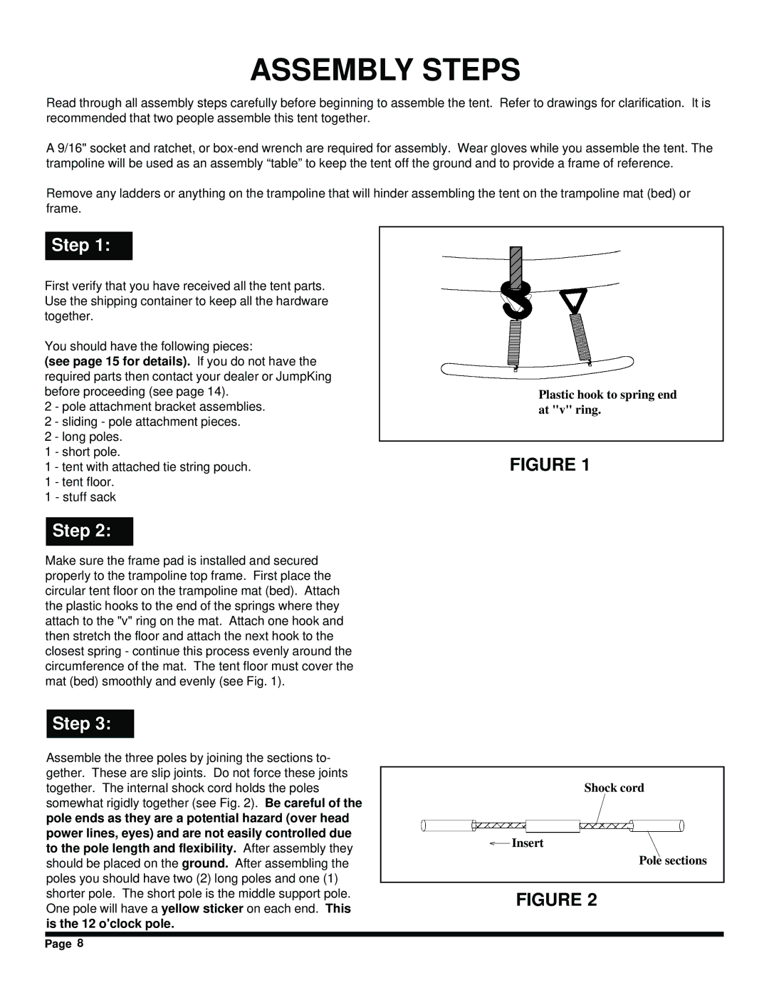 Jumpking JKTR12T2, JKTR14T2 manual Assembly Steps 