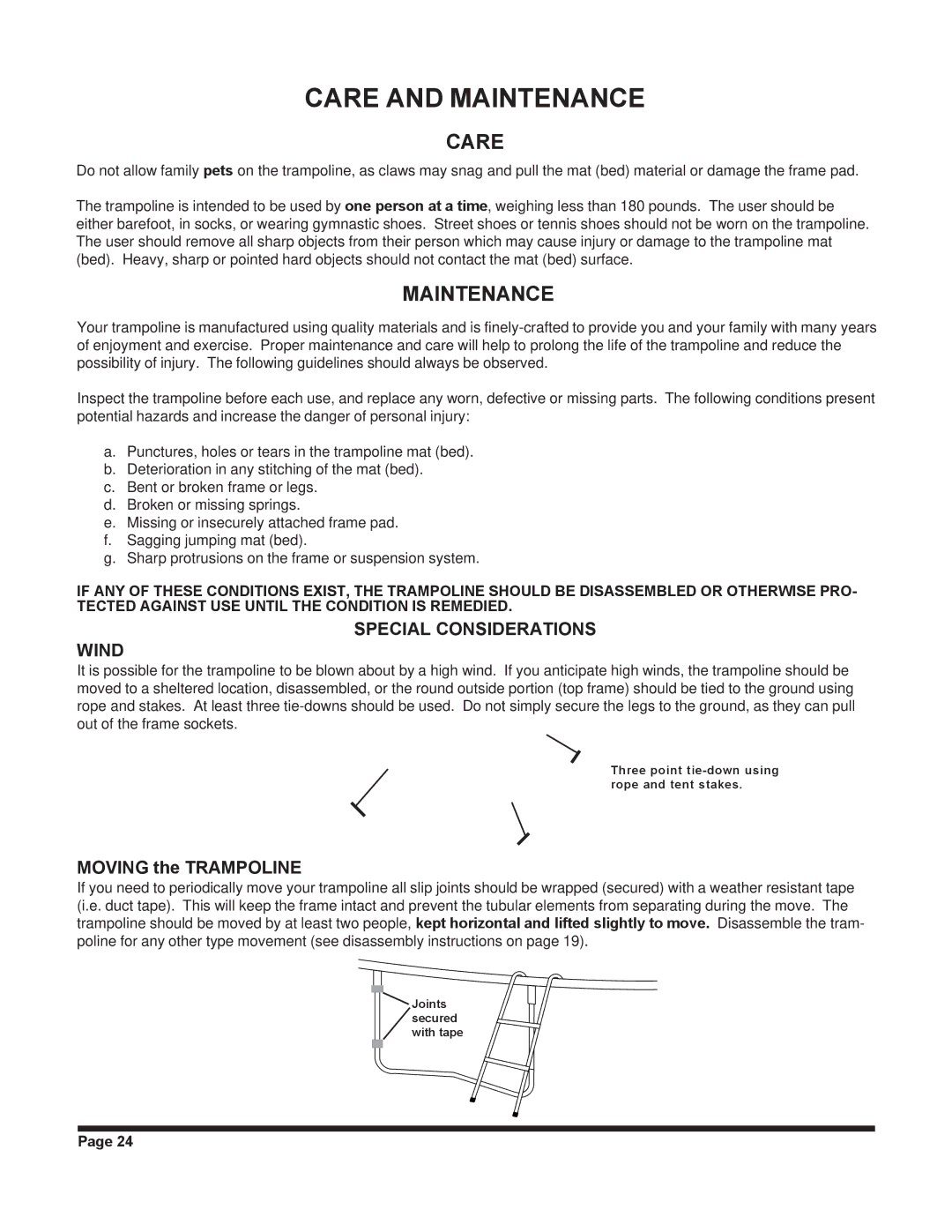 Jumpking JKXT12W manual Care, Maintenance, Special Considerations Wind 