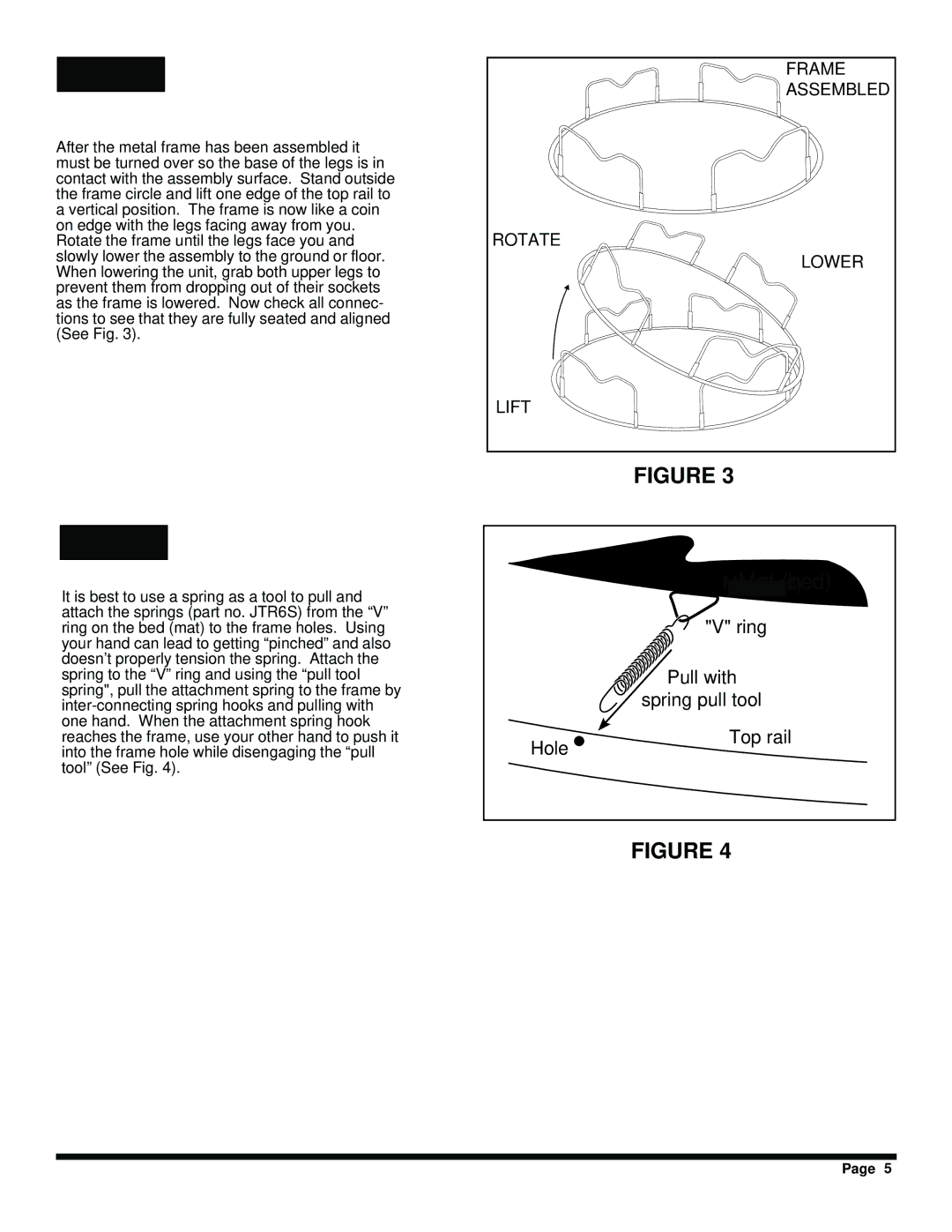 Jumpking JTR6 manual Hole Top rail 