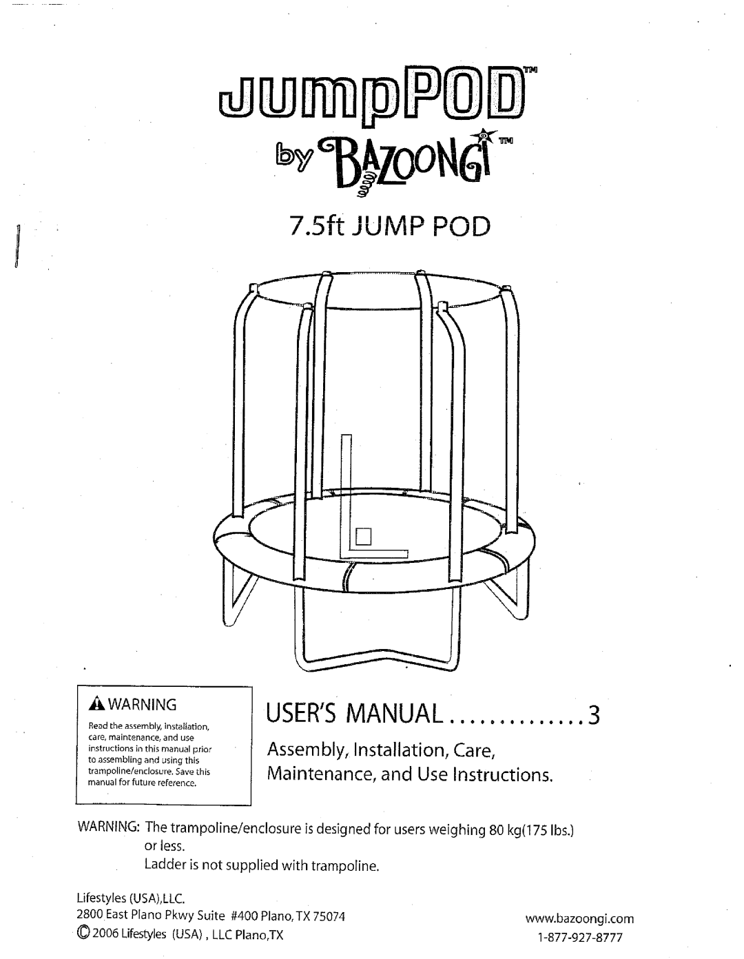Jumpking Jump Pod manual 