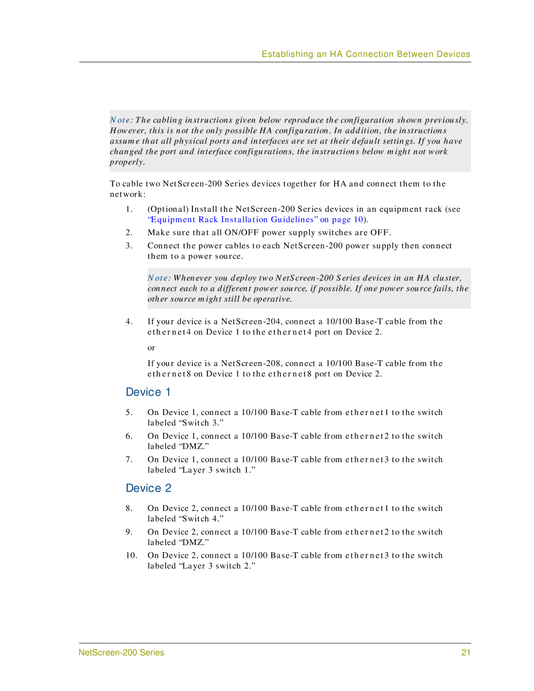 Juniper Networks 200 Series manual Device 