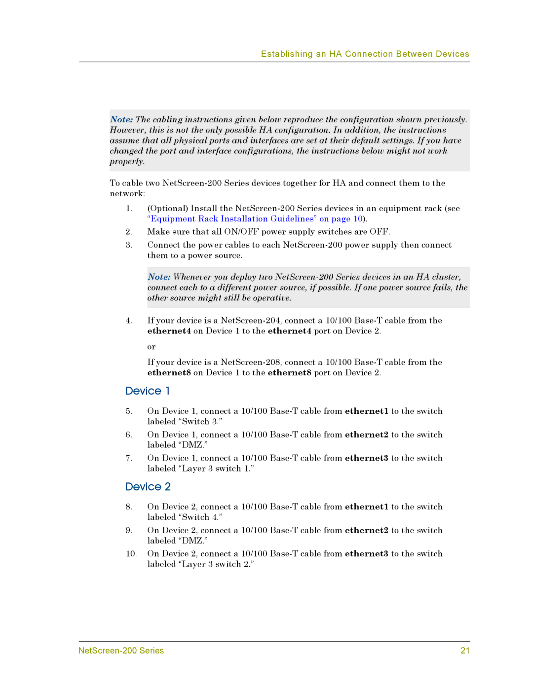 Juniper Networks 200 manual Device 