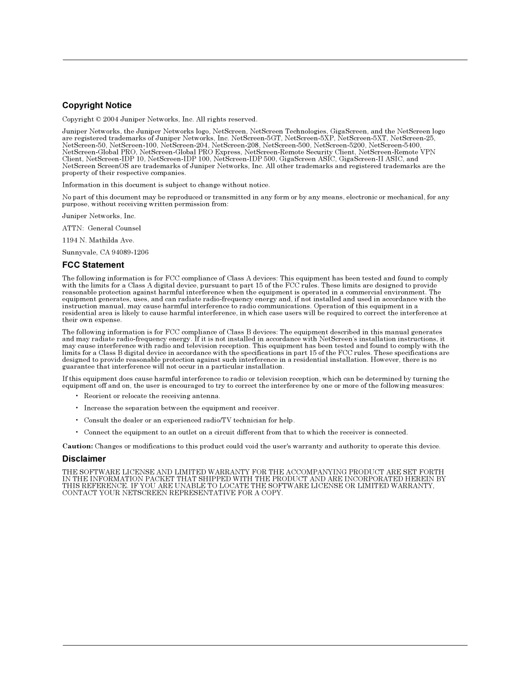 Juniper Networks 5000 SERIES manual Copyright Notice 