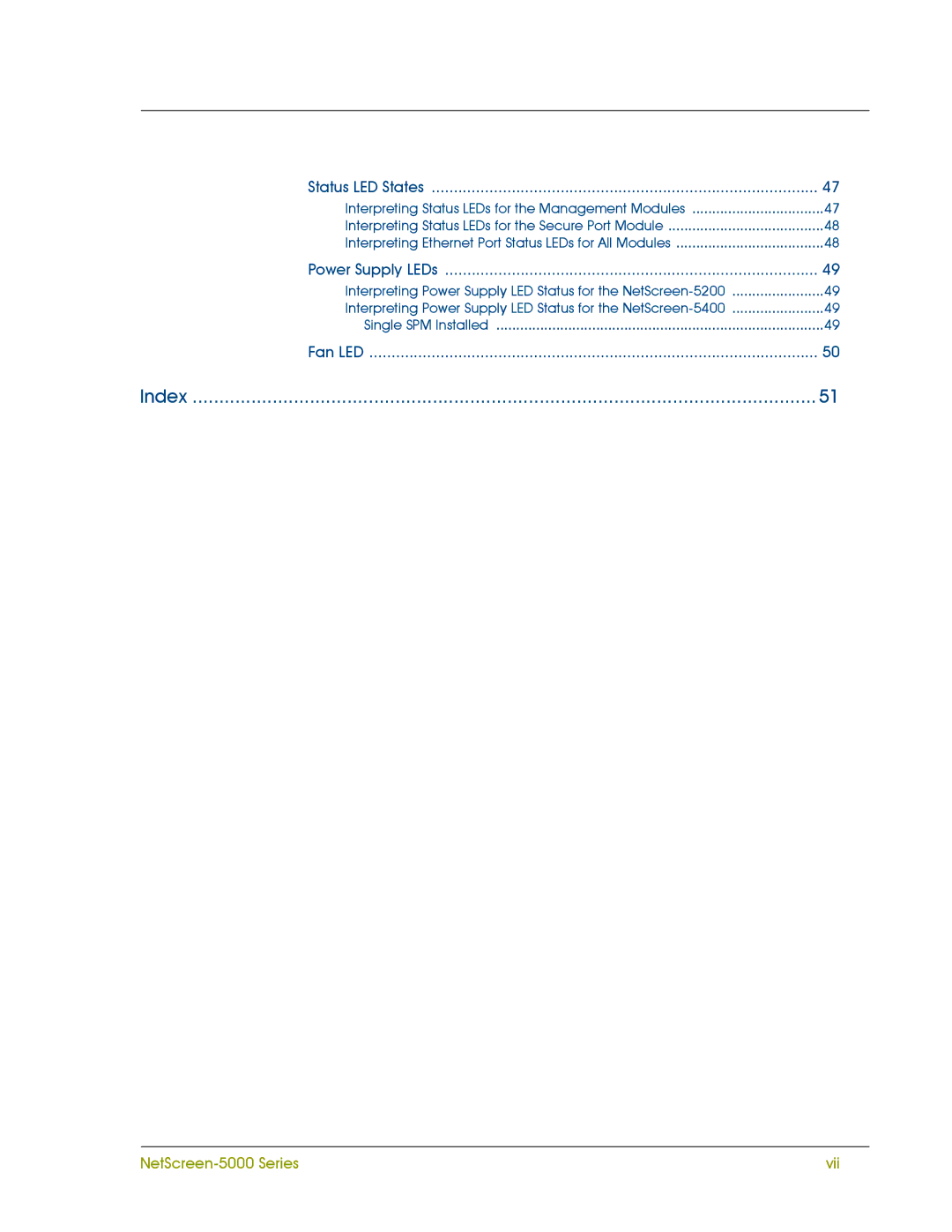 Juniper Networks 5000 SERIES manual Index 