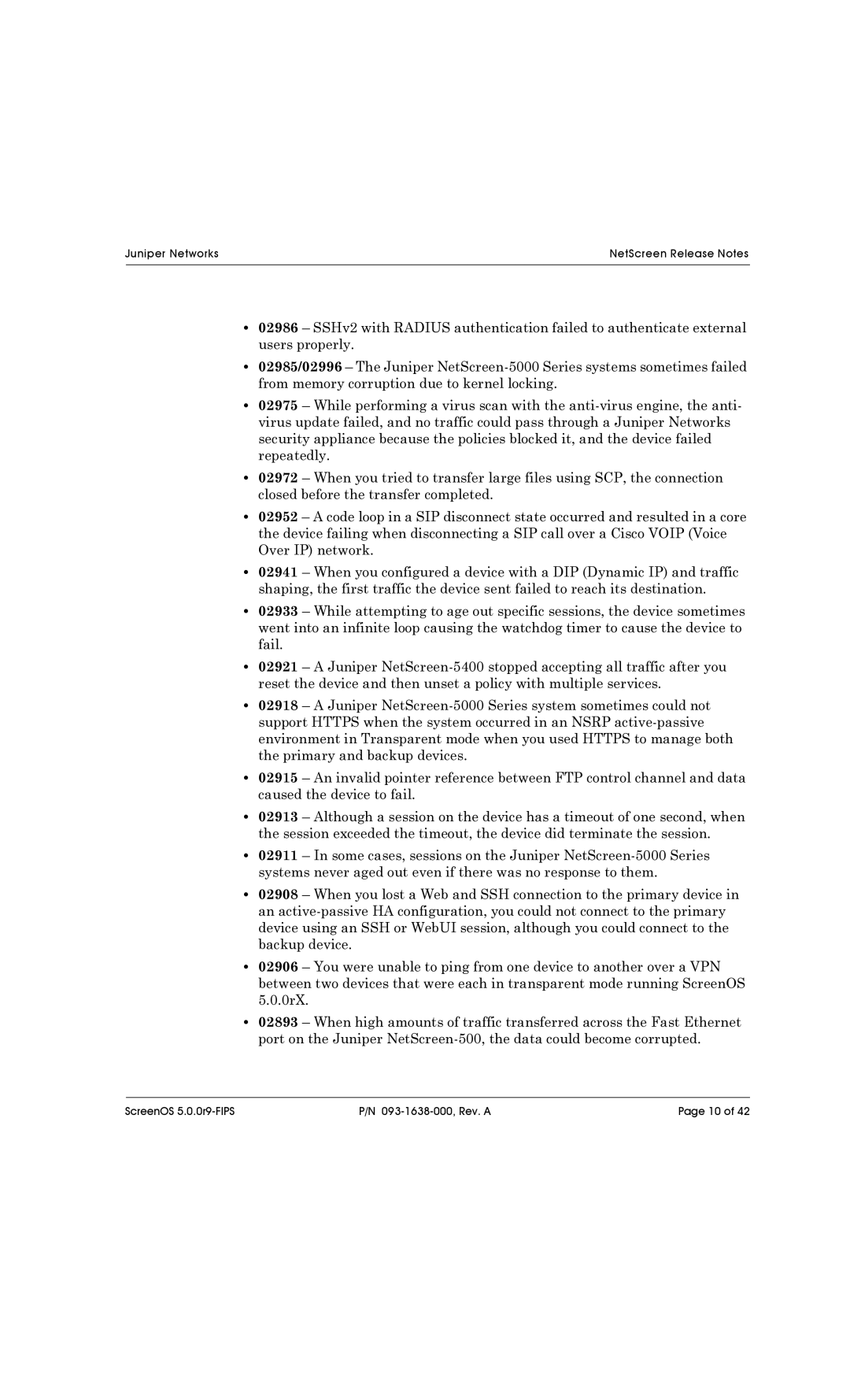 Juniper Networks 5XT, 5200, 208, 204, 500, 5400 manual Juniper Networks NetScreen Release Notes 