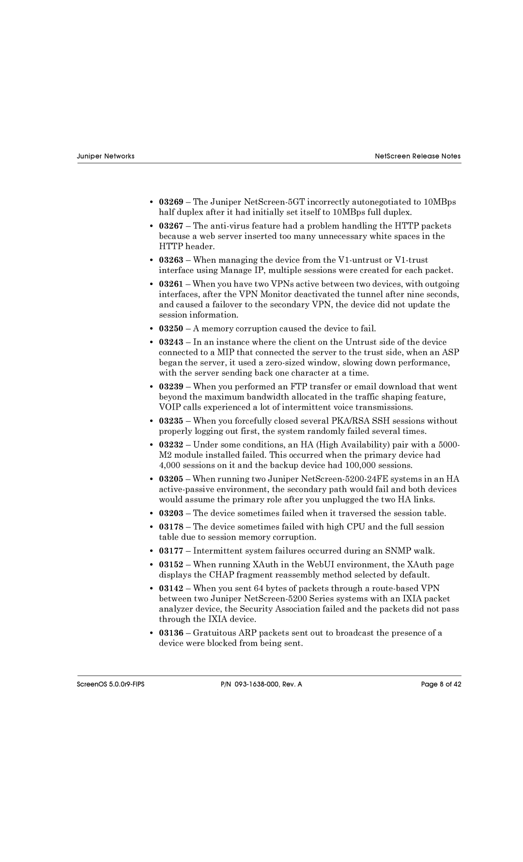 Juniper Networks 204, 5200, 208, 500, 5XT, 5400 manual Juniper Networks NetScreen Release Notes 