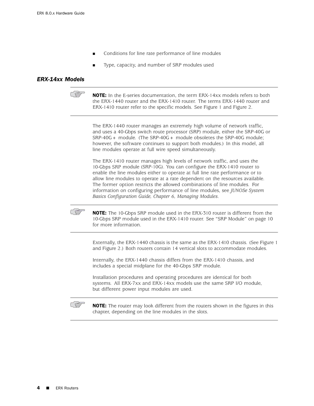 Juniper Networks 8 manual ERX-14xx Models 