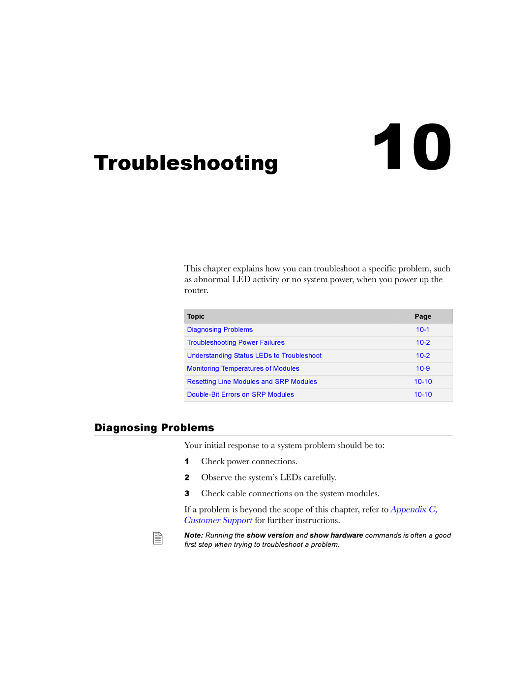 Juniper Networks E-Series manual Troubleshooting, Diagnosing Problems 