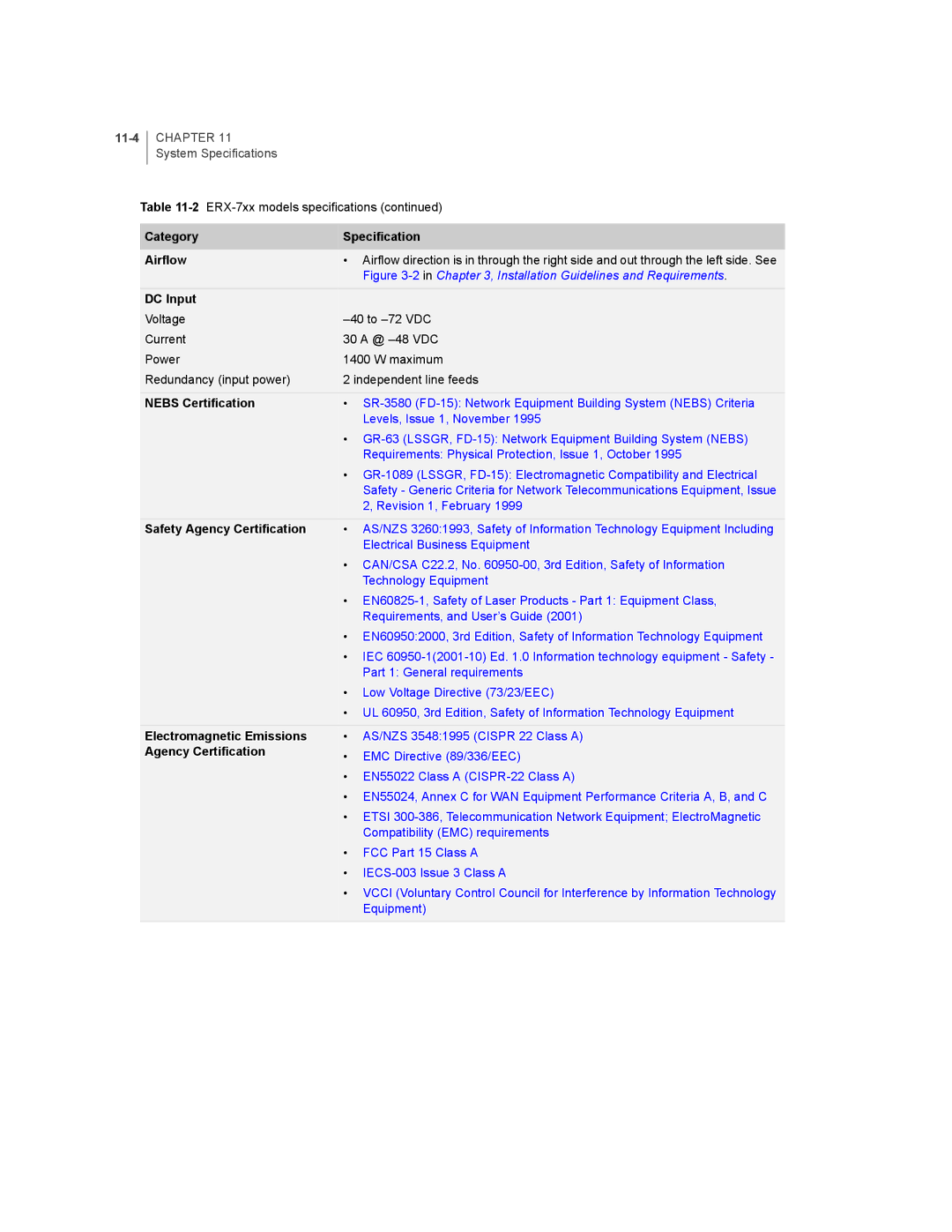 Juniper Networks E-Series manual Installation Guidelines and Requirements 