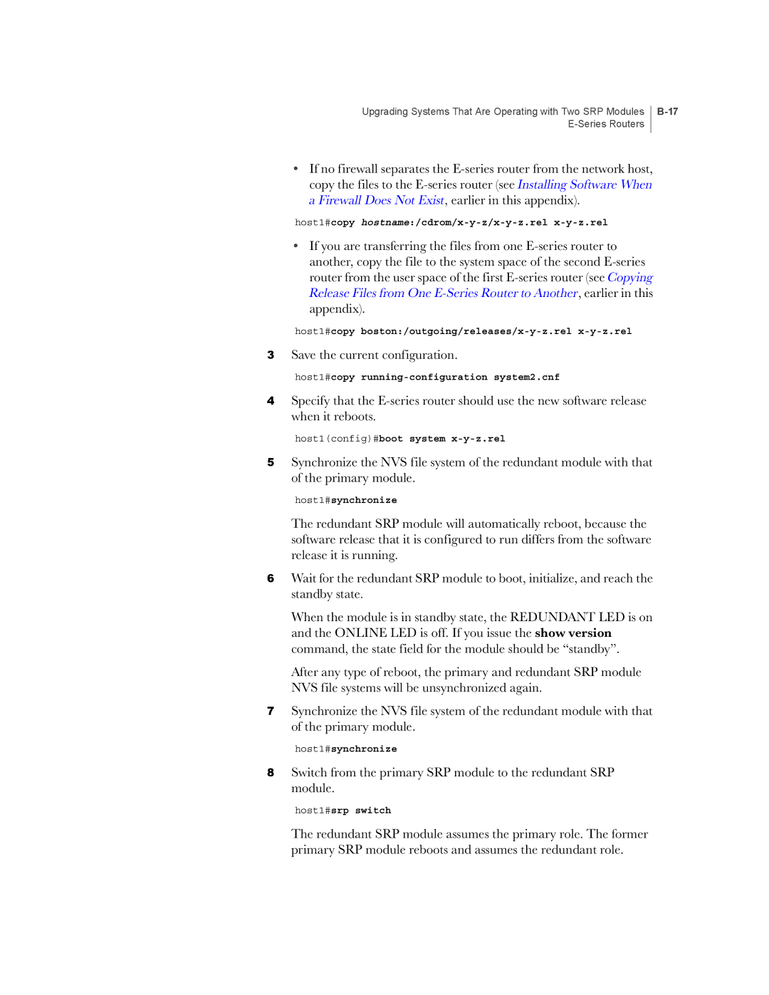 Juniper Networks E-Series manual Host1#copy running-configuration system2.cnf 