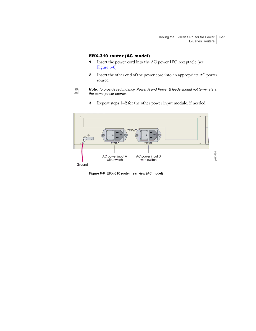 Juniper Networks E-Series manual ERX-310 router AC model 