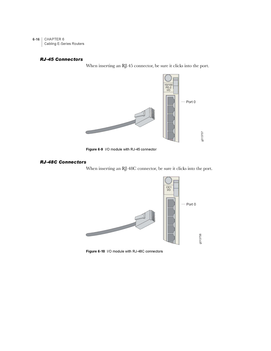 Juniper Networks E-Series manual RJ-45 Connectors 