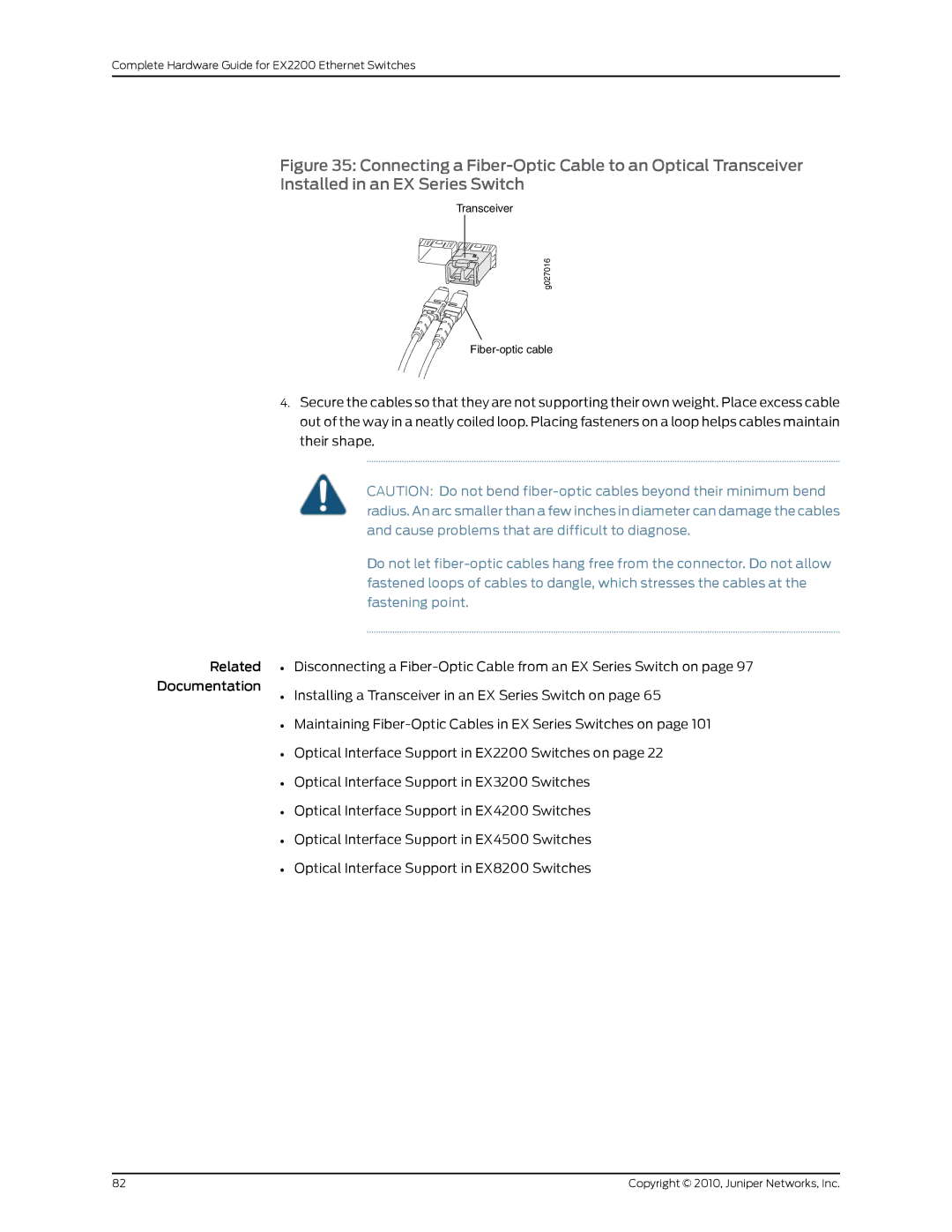 Juniper Networks EX2200 manual Transceiver 