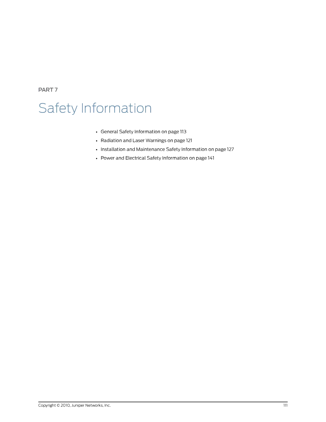 Juniper Networks EX2200 manual Safety Information 