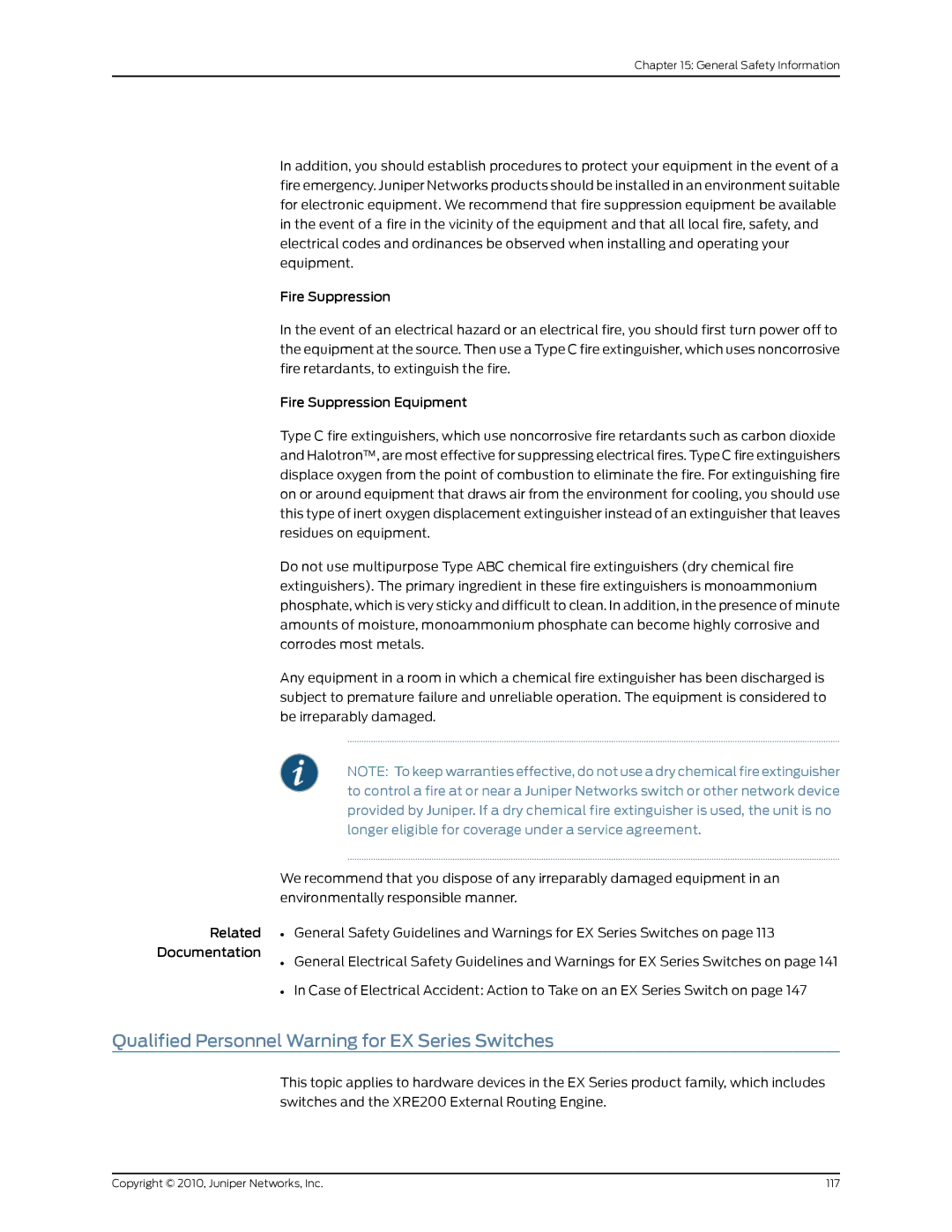 Juniper Networks EX2200 manual Qualified Personnel Warning for EX Series Switches 