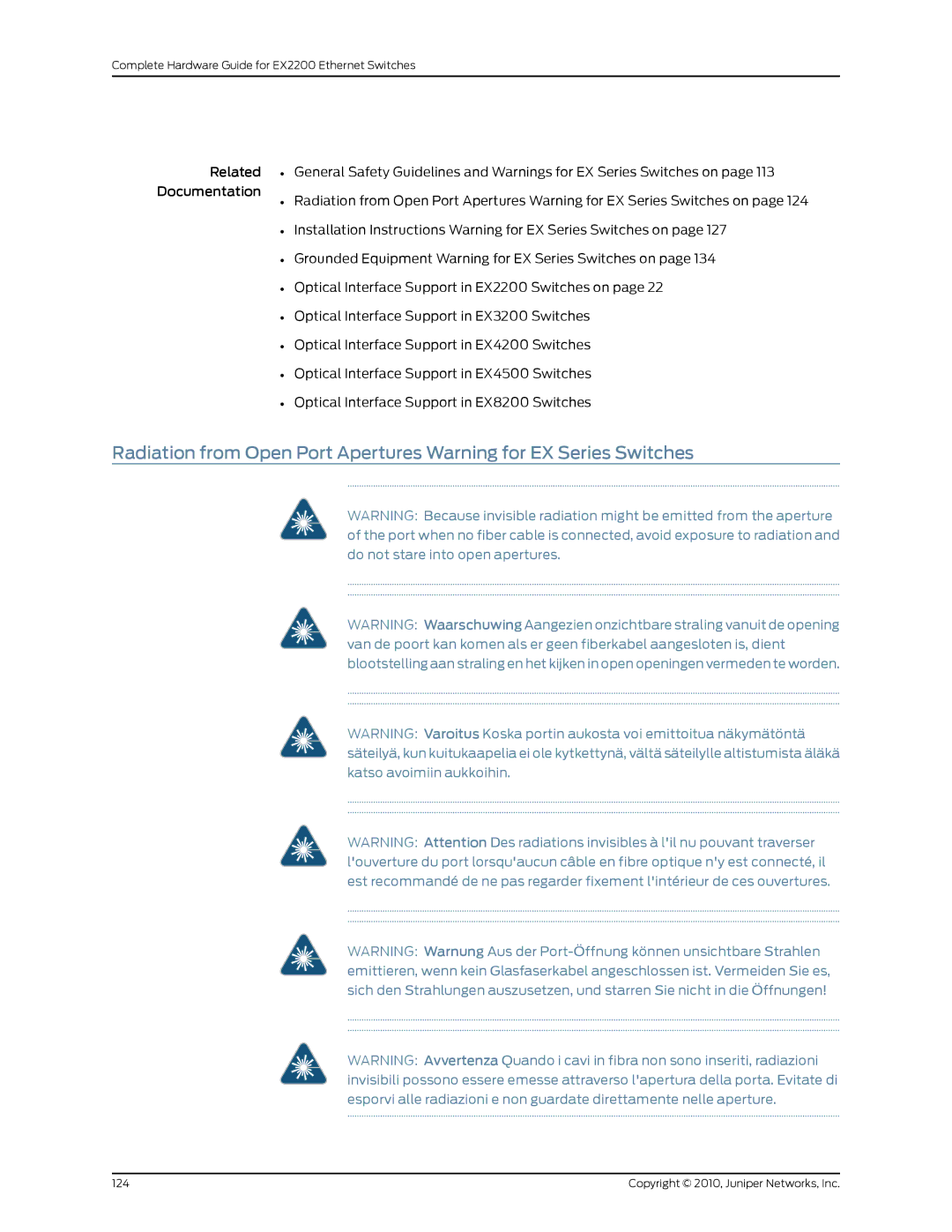 Juniper Networks EX2200 manual Copyright 2010, Juniper Networks, Inc 