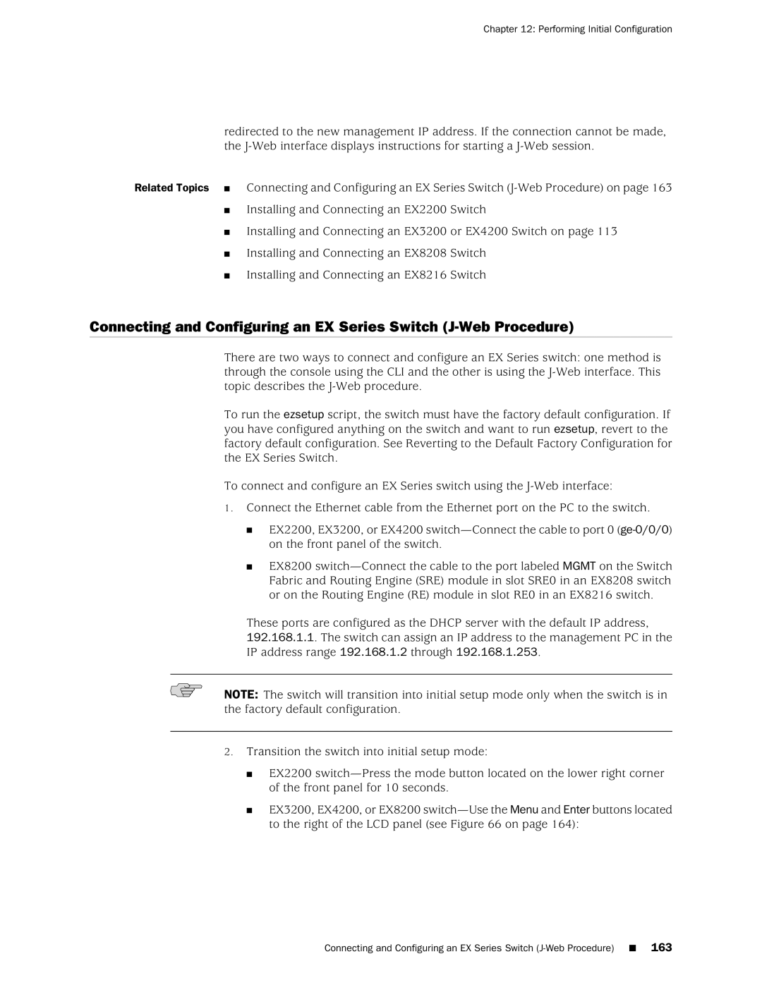 Juniper Networks EX4200, EX3200 manual Performing Initial Configuration 