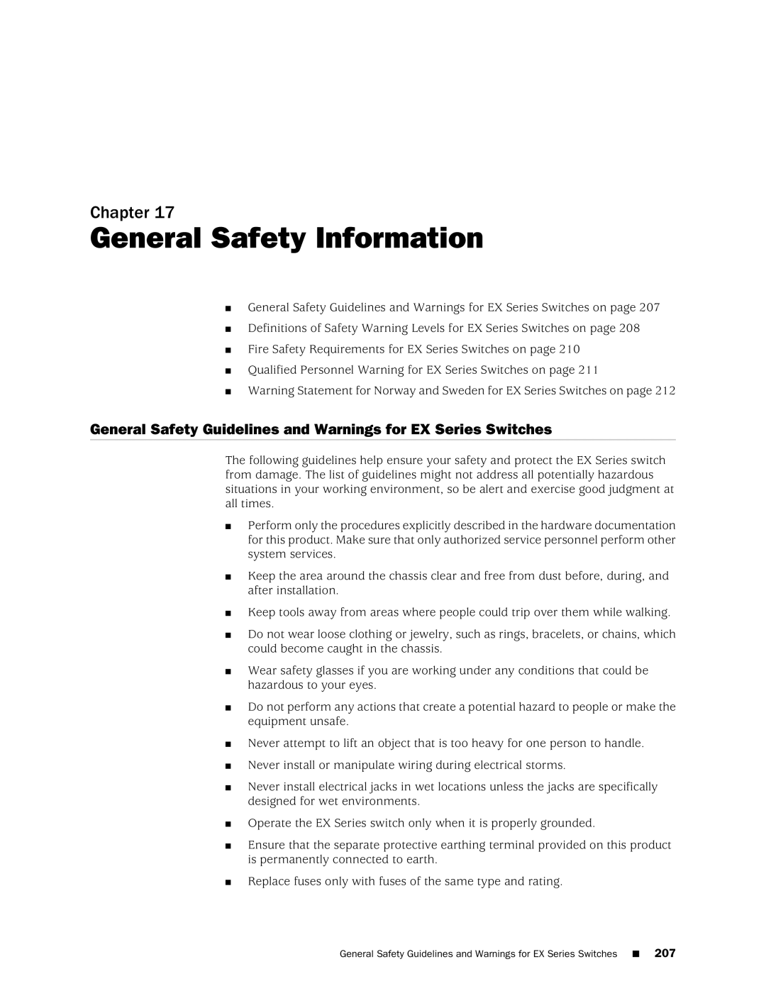 Juniper Networks EX4200, EX3200 manual General Safety Information 