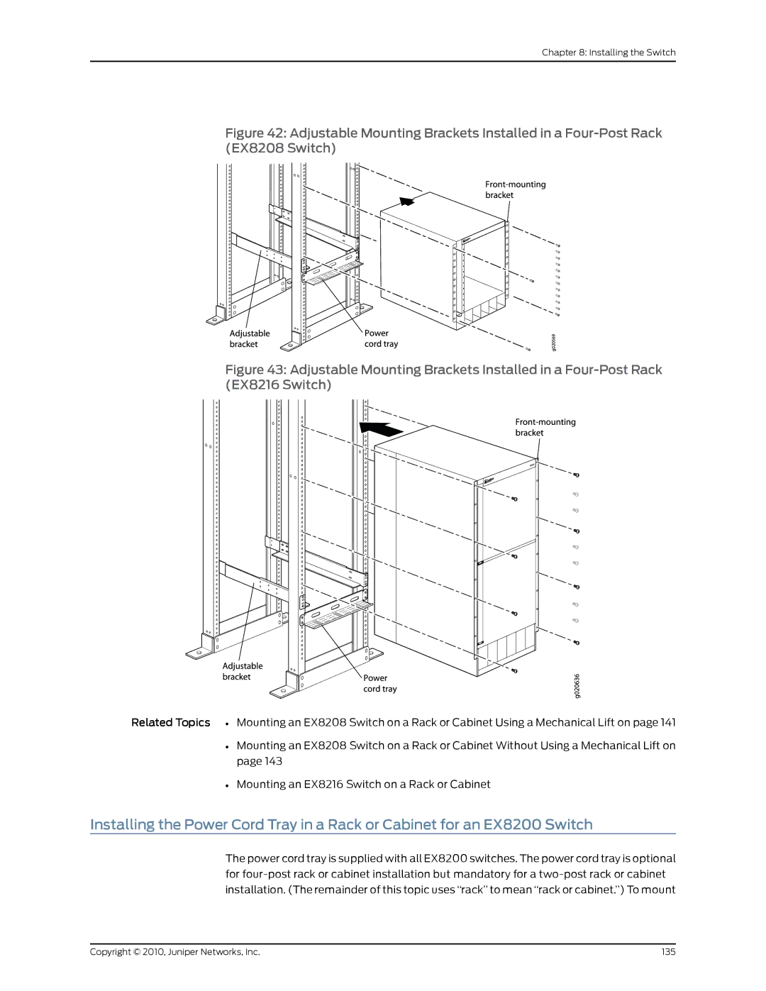 Juniper Networks EX8208 manual Copyright 2010, Juniper Networks, Inc 135 