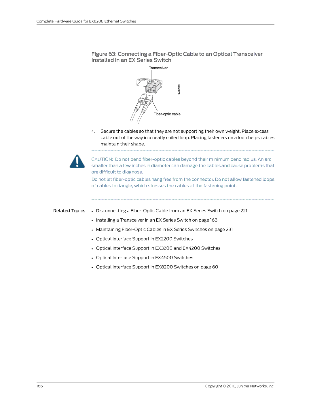 Juniper Networks EX8208 manual Transceiver 