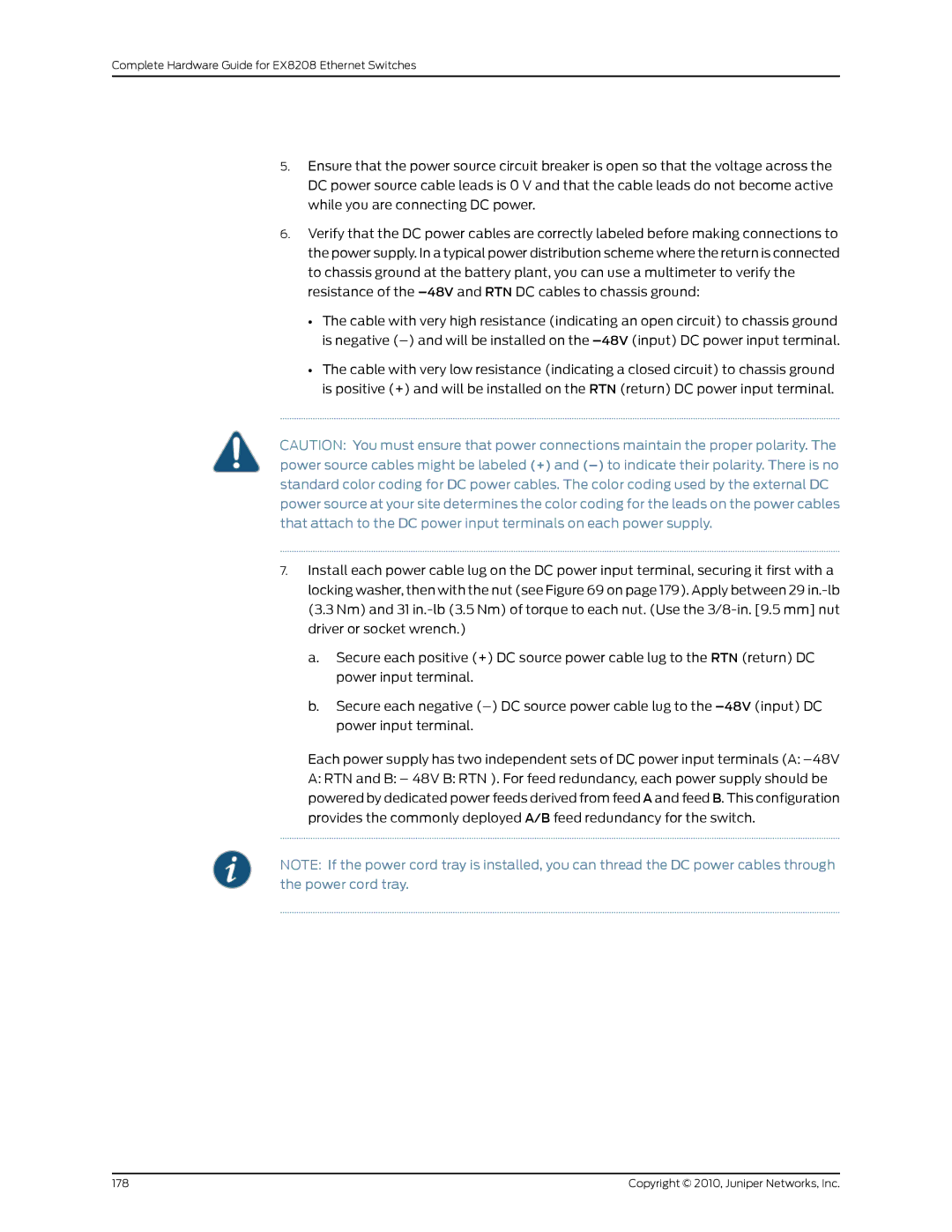 Juniper Networks EX8208 manual Copyright 2010, Juniper Networks, Inc 