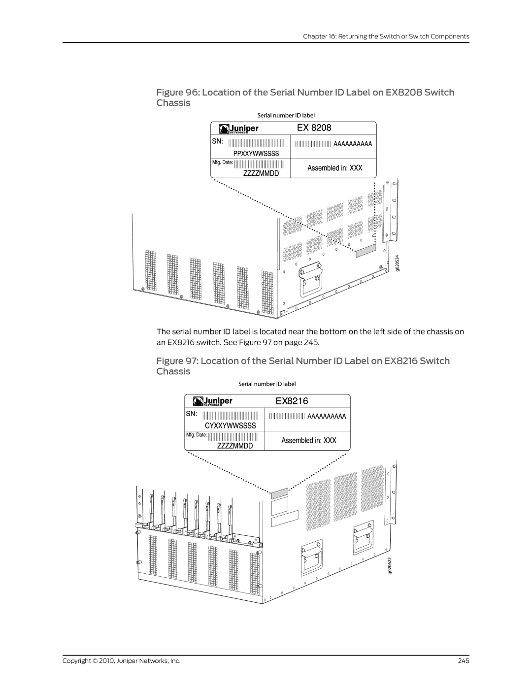 Juniper Networks EX8208 manual Copyright 2010, Juniper Networks, Inc 245 