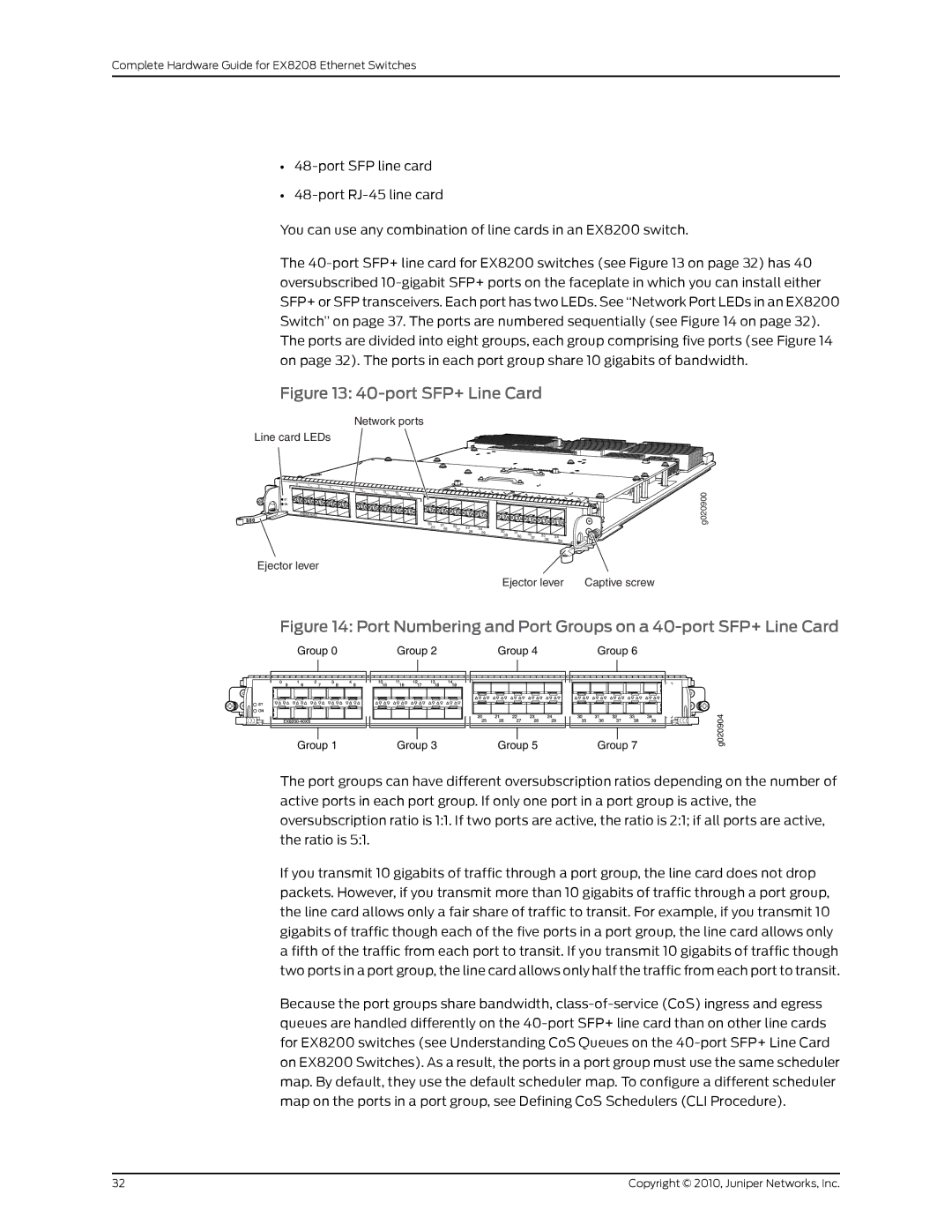 Juniper Networks EX8208 manual port SFP+ Line Card 