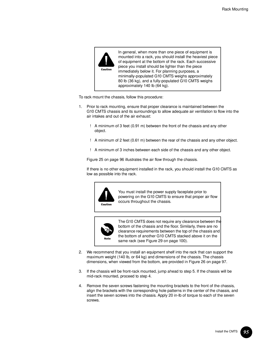 Juniper Networks G10 CMTS manual Rack Mounting 