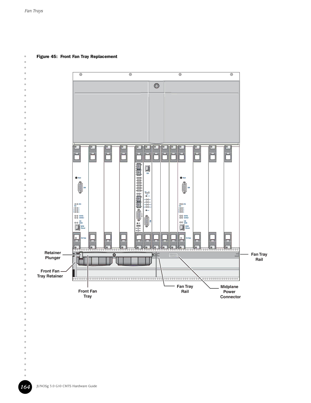 Juniper Networks G10 CMTS manual Front Fan Tray Replacement 