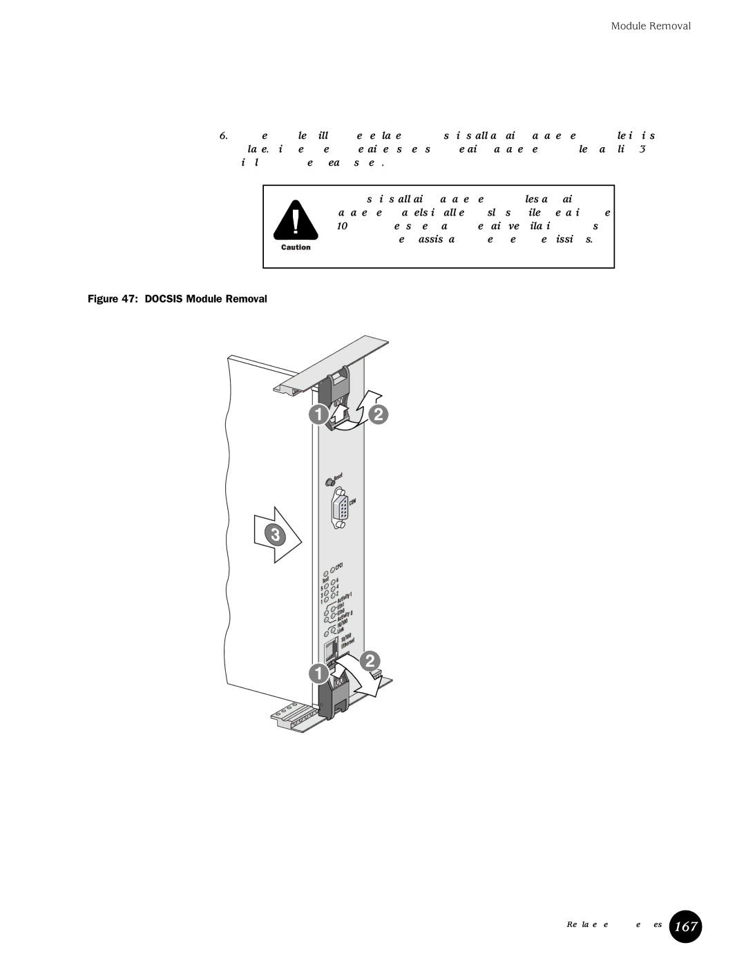 Juniper Networks G10 CMTS manual Docsis Module Removal 