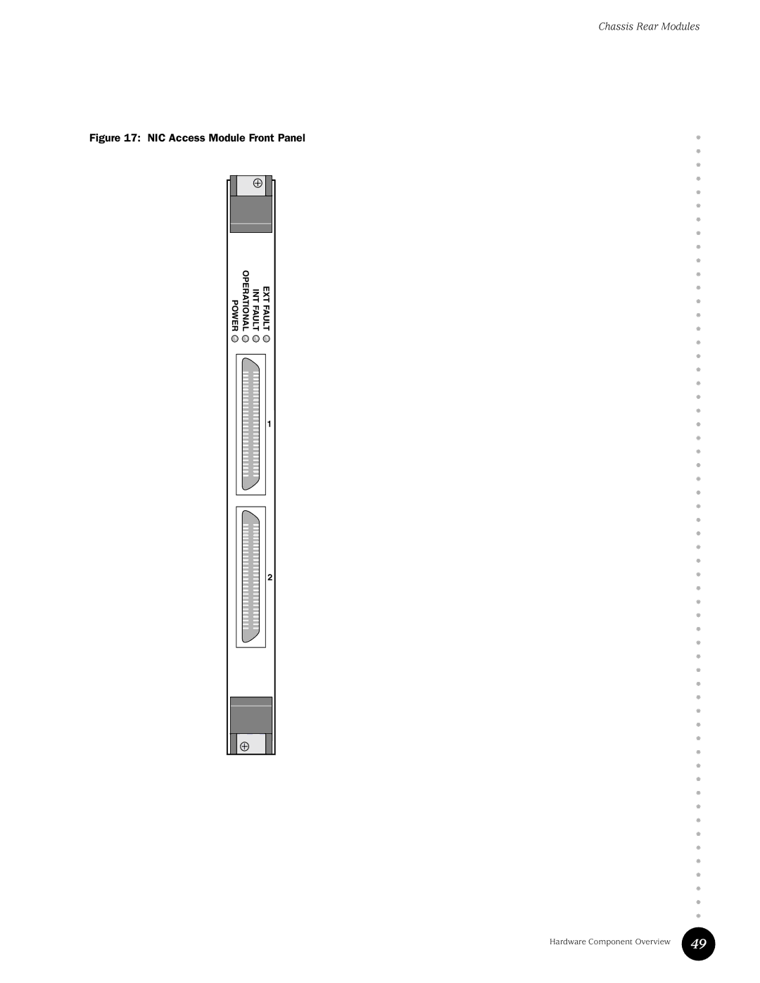 Juniper Networks G10 CMTS manual NIC Access Module Front Panel 