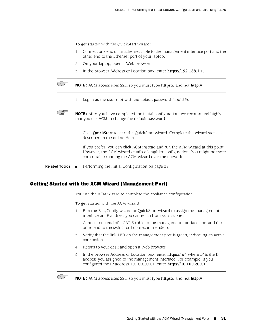 Juniper Networks IDP250 manual Getting Started with the ACM Wizard Management Port 