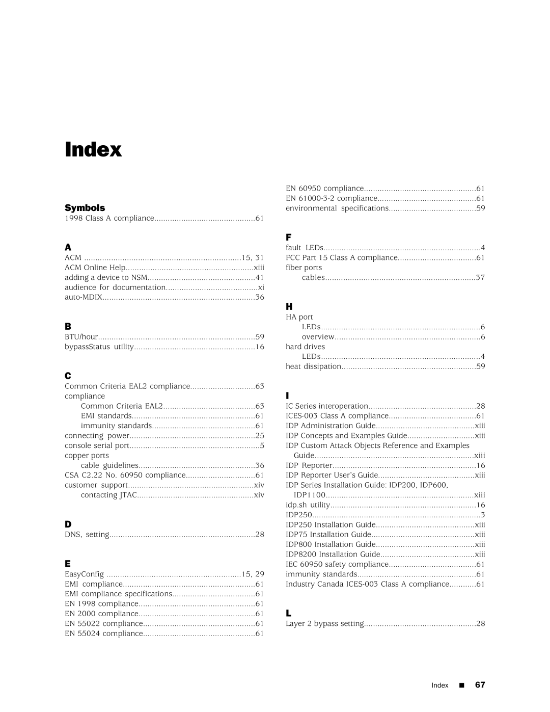 Juniper Networks IDP250 manual Symbols 