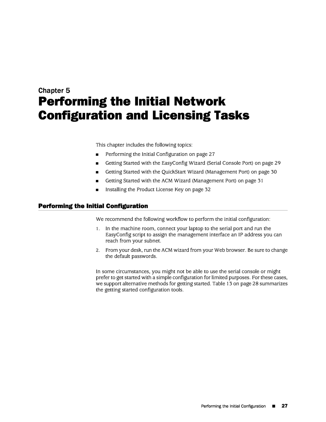 Juniper Networks IDP250 manual Performing the Initial Configuration, Chapter 