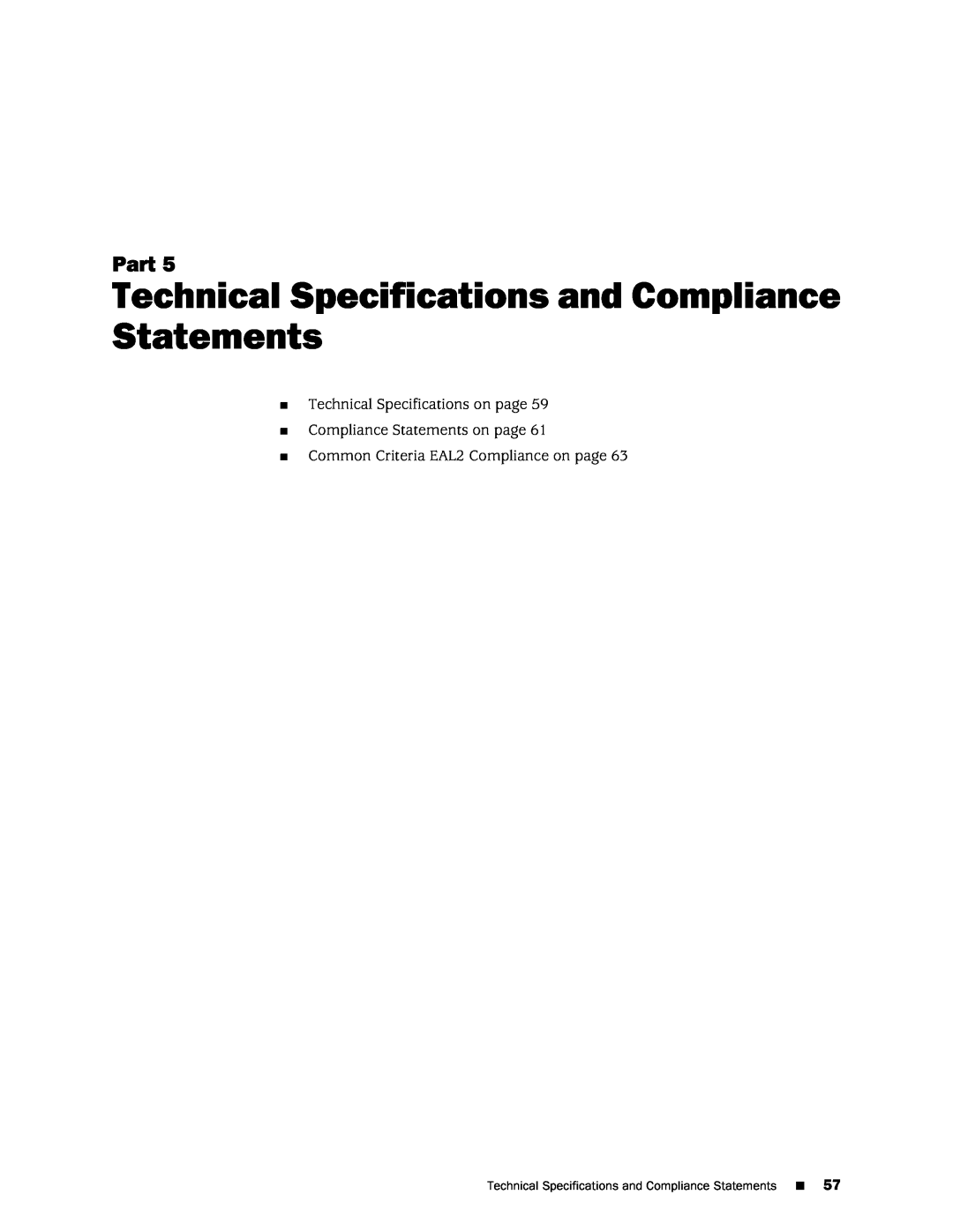 Juniper Networks IDP250 manual Part, Technical Specifications on page, Compliance Statements on page 