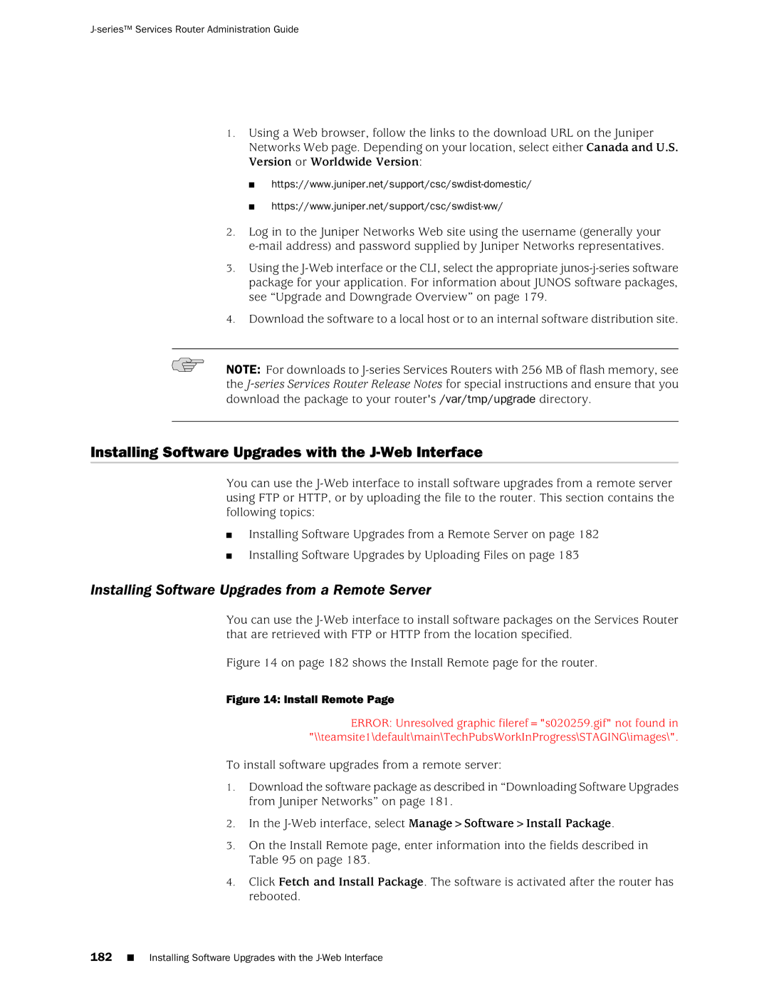 Juniper Networks J-Series manual Installing Software Upgrades with the J-Web Interface 