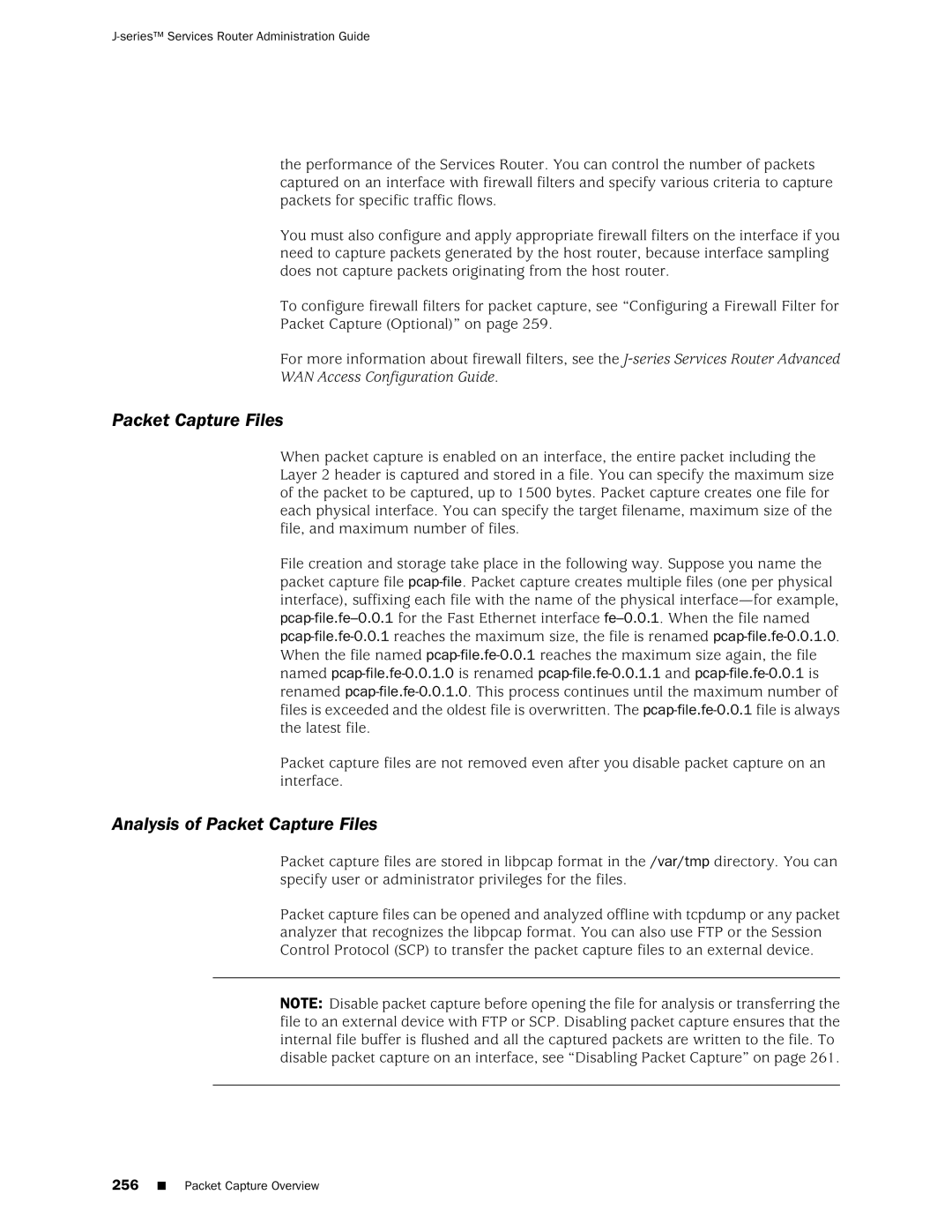 Juniper Networks J-Series manual Analysis of Packet Capture Files 