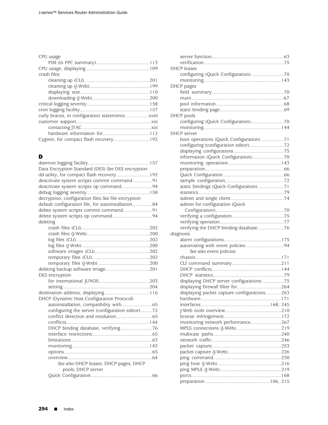 Juniper Networks J-Series manual Dd utility, for compact flash recovery 192 