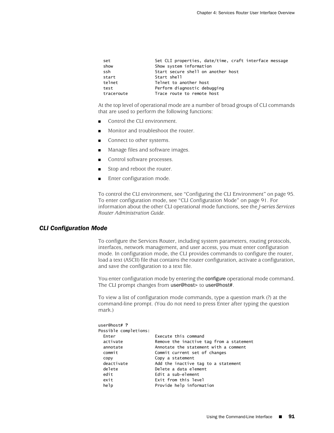 Juniper Networks J2320 manual CLI Configuration Mode 