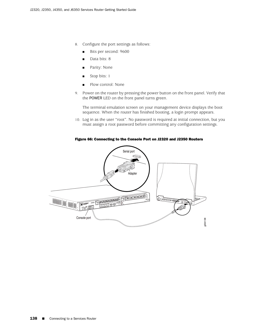 Juniper Networks manual Connecting to the Console Port on J2320 and J2350 Routers 