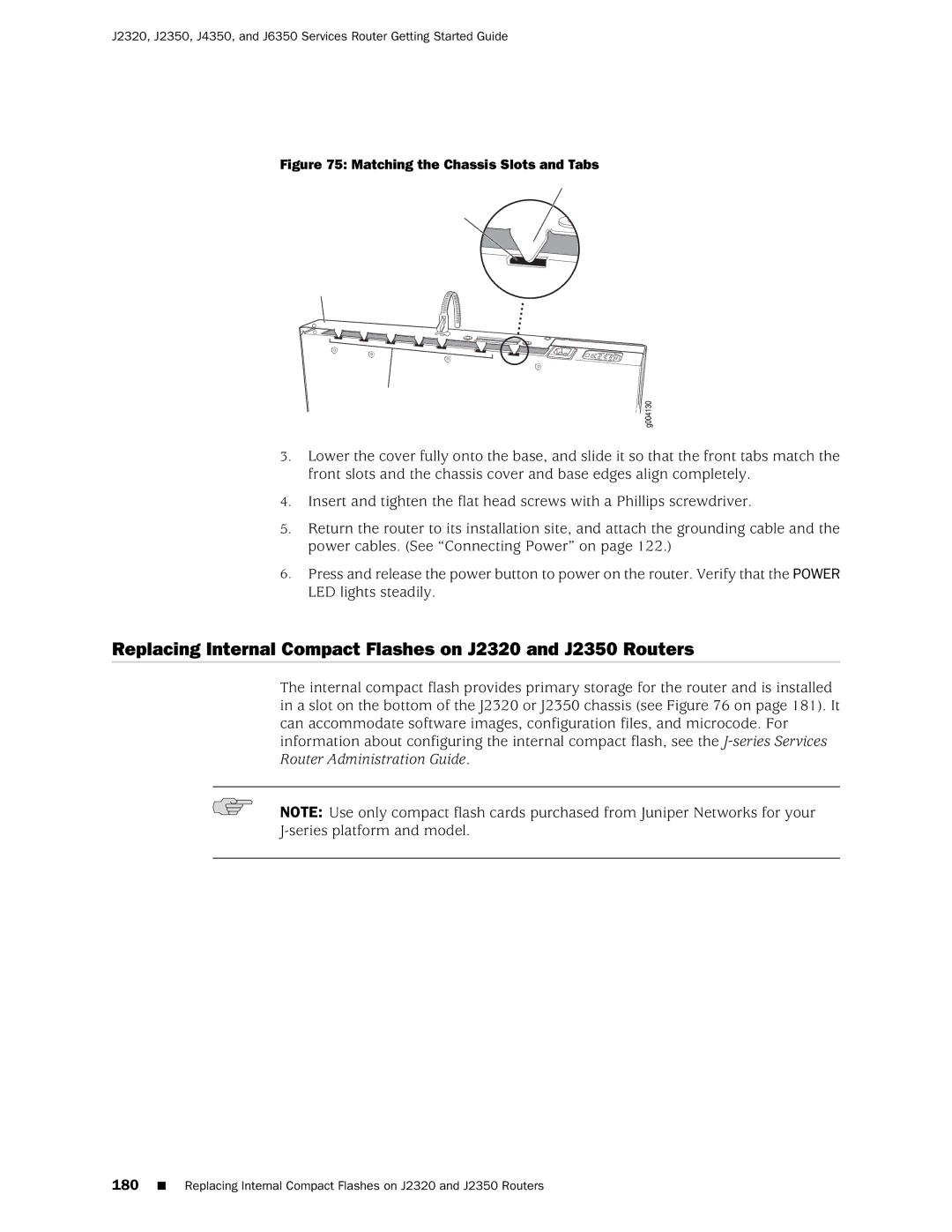 Juniper Networks J2320 manual Matching the Chassis Slots and Tabs 