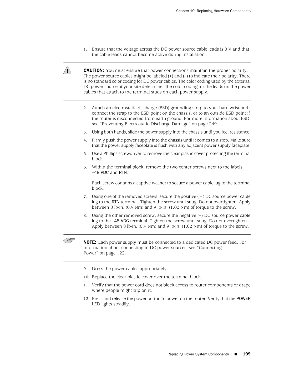 Juniper Networks J2320 manual VDC and RTN 