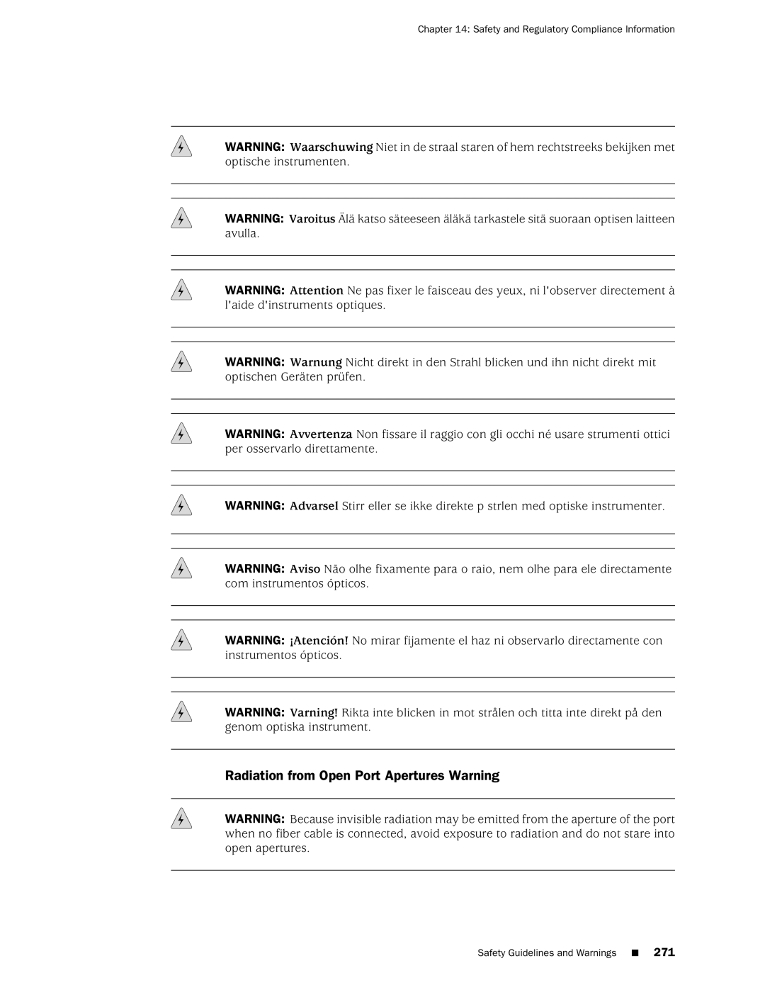 Juniper Networks J2320 manual Radiation from Open Port Apertures Warning 