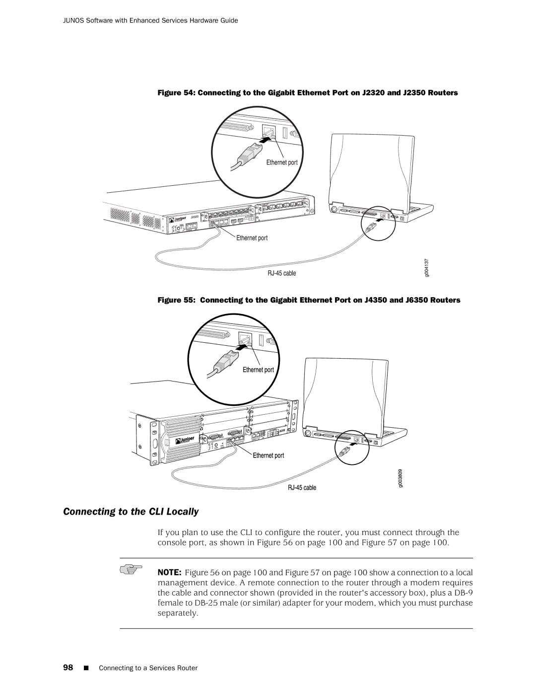 Juniper Networks J2350 manual Connecting to the CLI Locally 