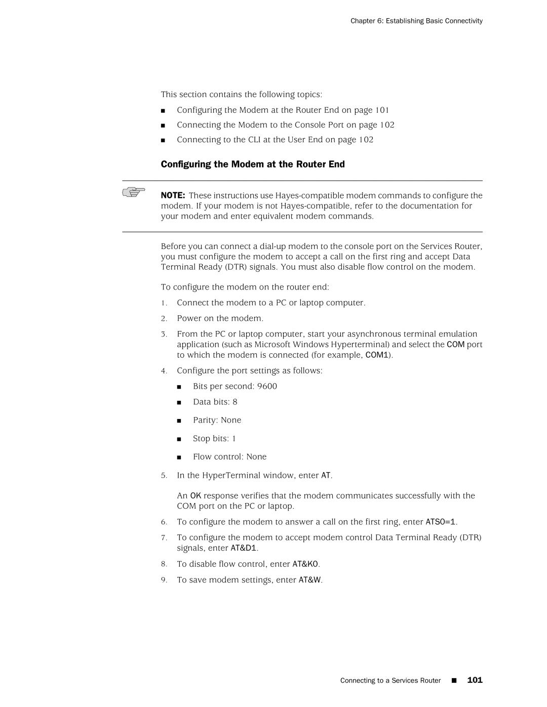 Juniper Networks J2350 manual Configuring the Modem at the Router End 