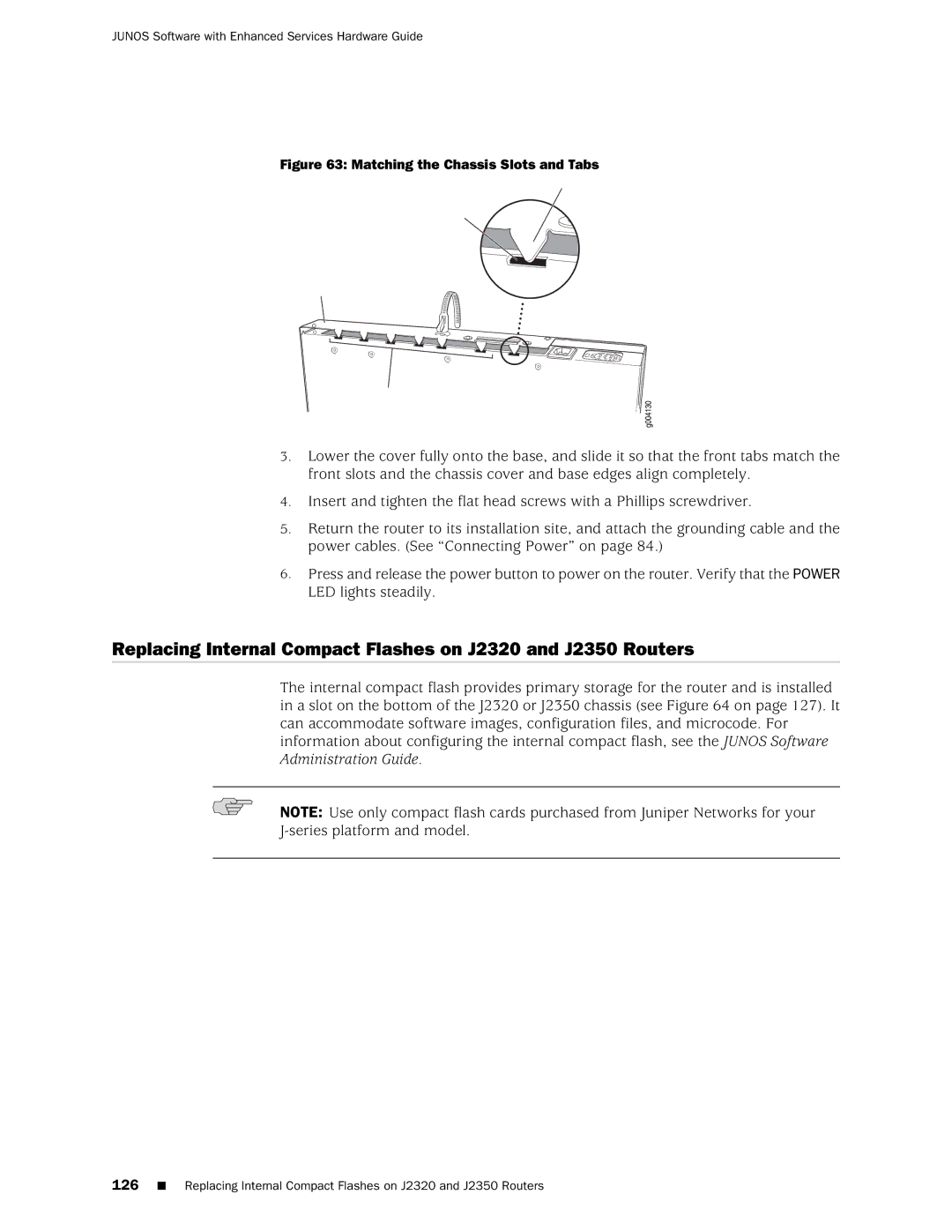 Juniper Networks J2350 manual Matching the Chassis Slots and Tabs 